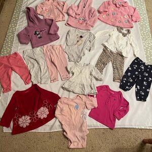 Assorted Baby Clothing Set in Pink, Red, Gray, and‎ White, Size 12 Months